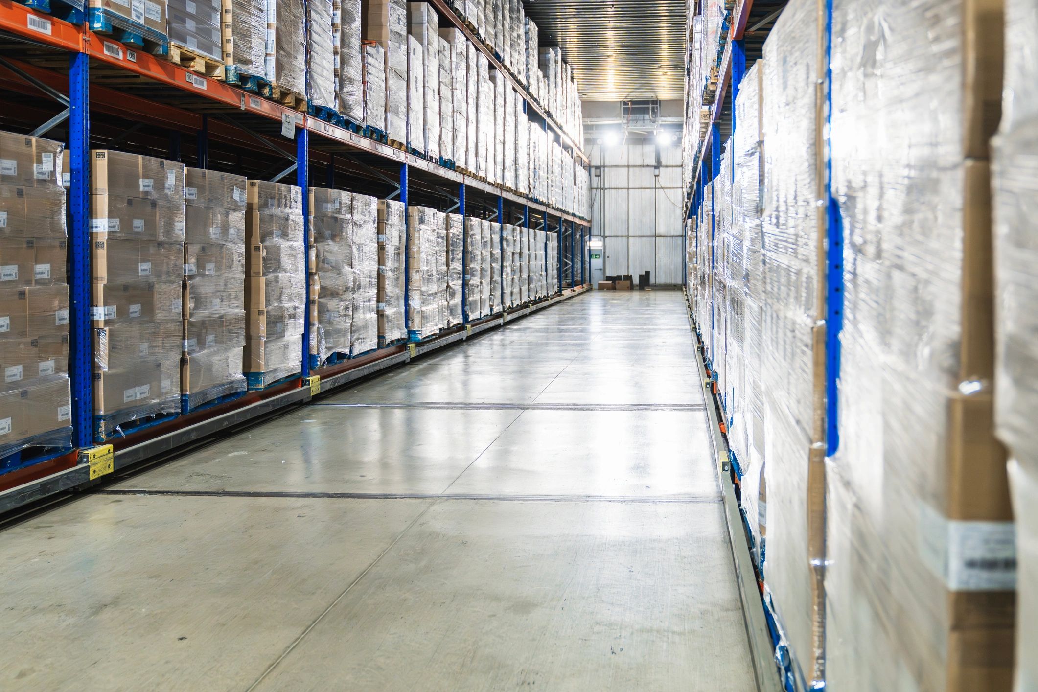 Warehouse storage environment representing Blue Yonder WMS development